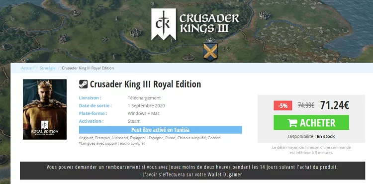 Acheter-et-telecharger-Crusader King III Royal Edition-DLGamer